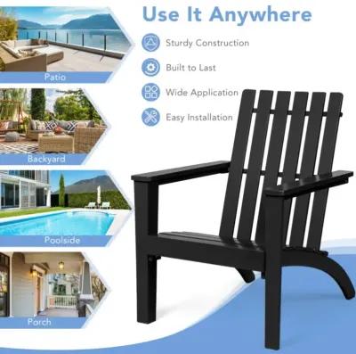 Hivvago Outdoor Durable Patio Acacia Wood Adirondack Lounge Armchair