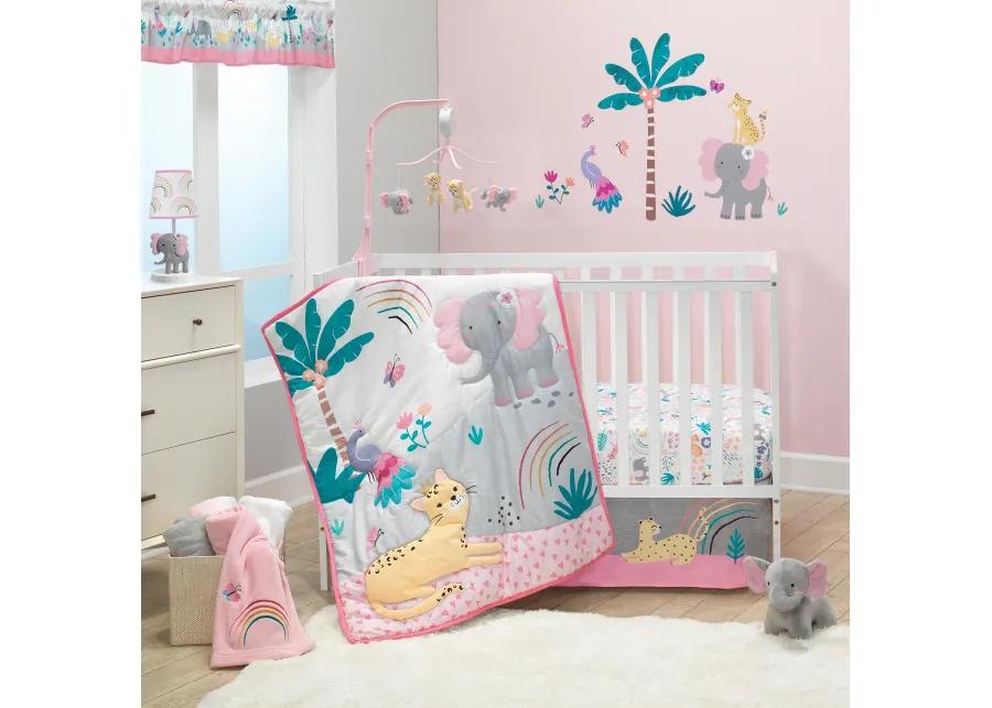 Bedtime Originals Rainbow Jungle 5-Piece Nursery Baby Crib Bedding Set