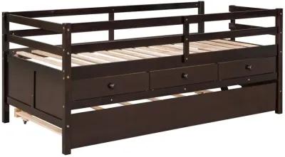 Merax Low Loft Bed with Full Safety Fence