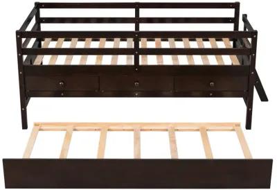 Merax Low Loft Bed with Full Safety Fence