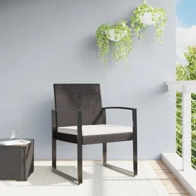 vidaXL Patio Dining Chairs 2 pcs Brown PP Rattan