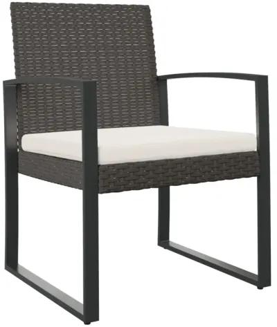 vidaXL Patio Dining Chairs 2 pcs Brown PP Rattan