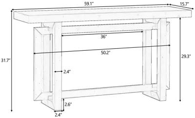 Merax Contemporary Console Table with Wood Top