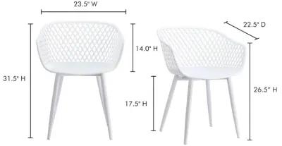 Moe's Home Collection Piazza Outdoor Chair White-Set Of Two