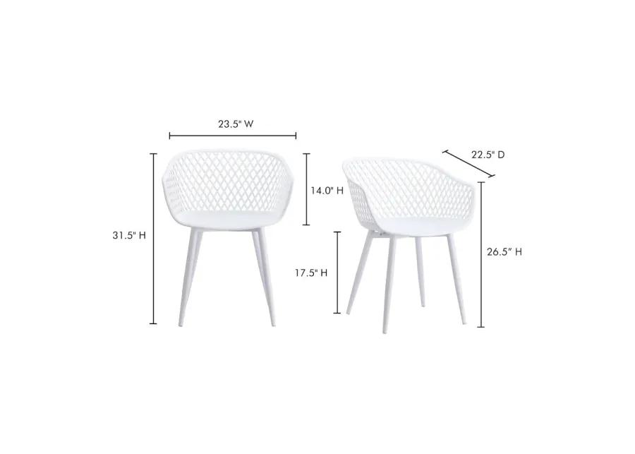 Moe's Home Collection Piazza Outdoor Chair White-Set Of Two