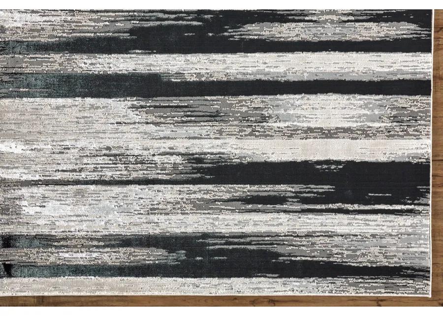 Micah 3338F Black/Silver/Gray 3'11" X 6' Rug