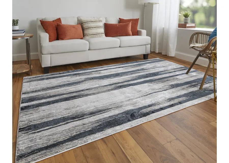 Micah 3338F Black/Silver/Gray 3'11" X 6' Rug