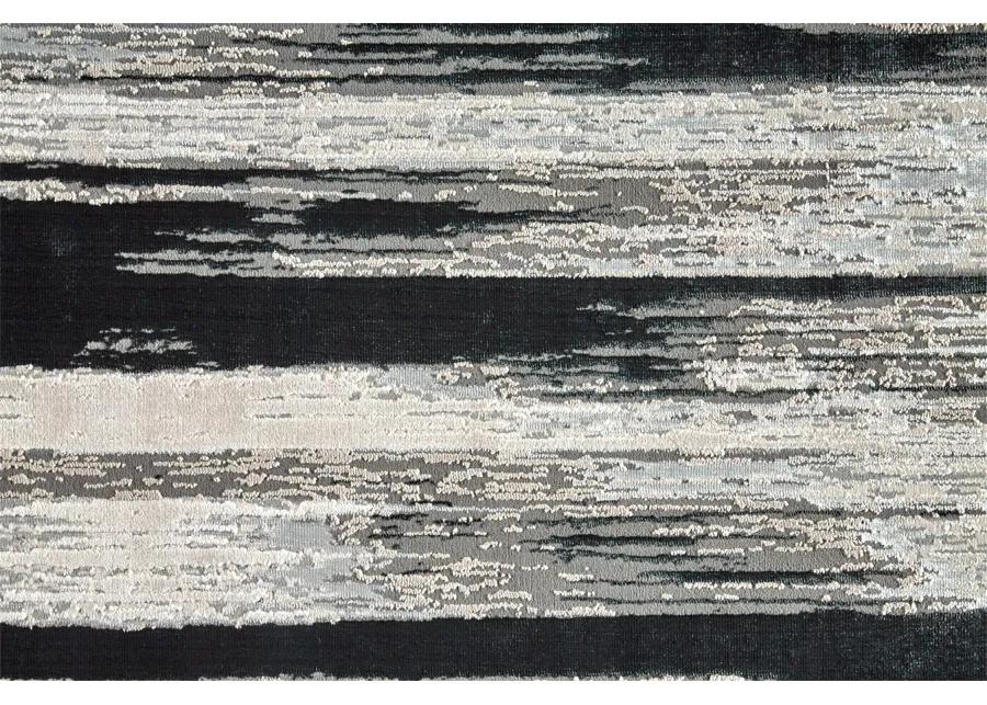 Micah 3338F Black/Silver/Gray 3'11" X 6' Rug