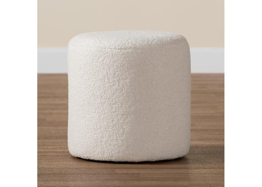 Baxton Studio Tori Modern and Contemporary Ivory Boucle Upholstered Ottoman