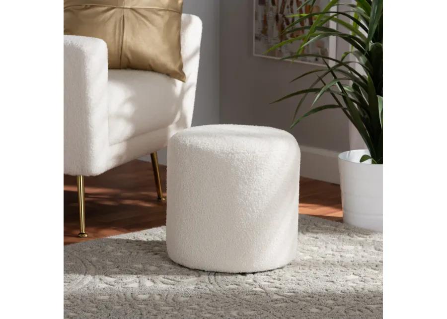 Baxton Studio Tori Modern and Contemporary Ivory Boucle Upholstered Ottoman