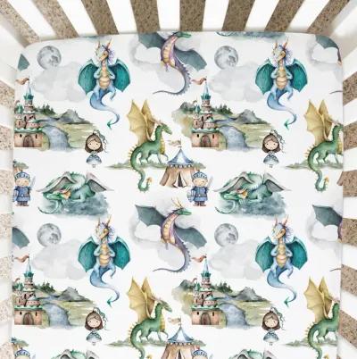 Super Soft Fitted Crib Sheet - Dragons & Knights