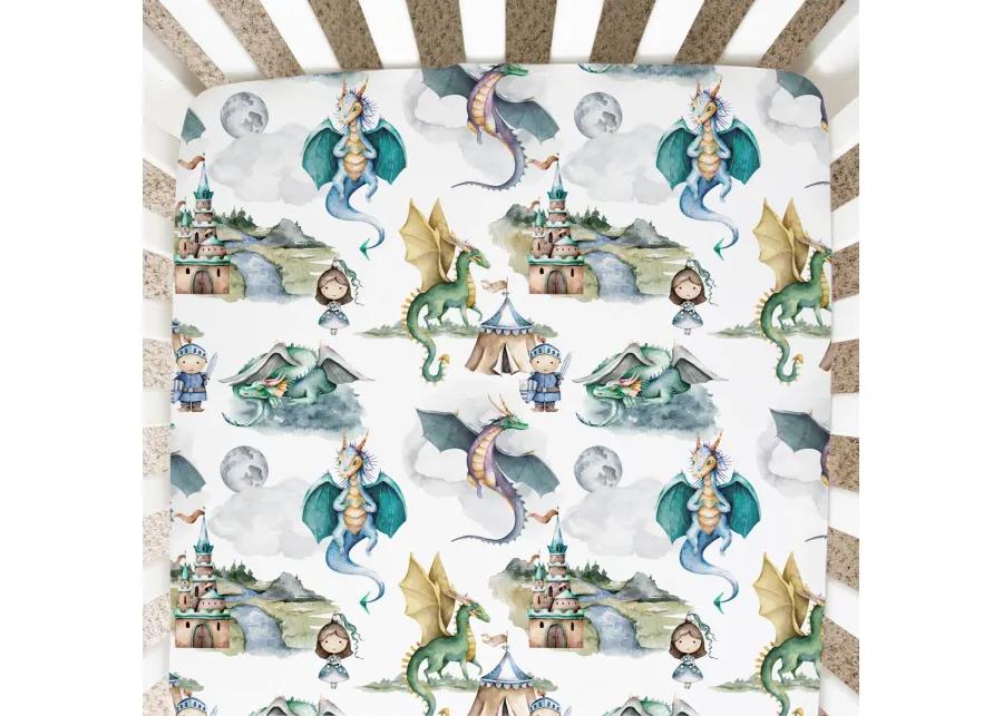 Super Soft Fitted Crib Sheet - Dragons & Knights