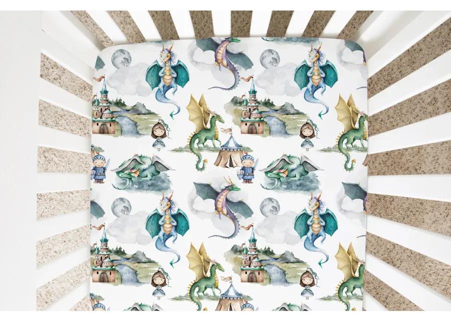 Super Soft Fitted Crib Sheet - Dragons & Knights