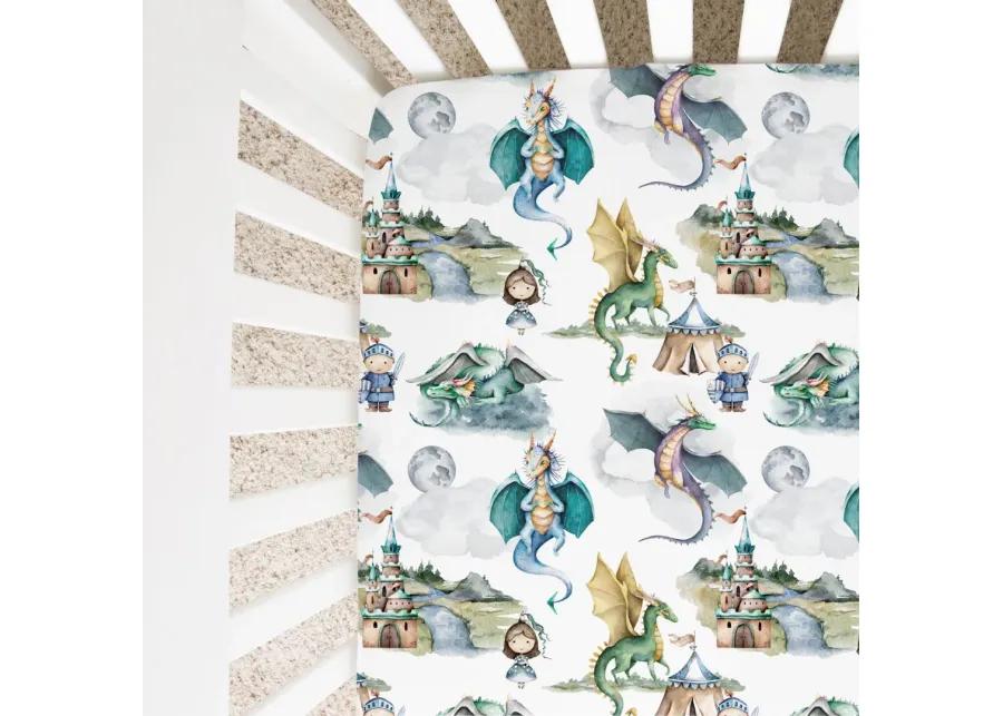 Super Soft Fitted Crib Sheet - Dragons & Knights