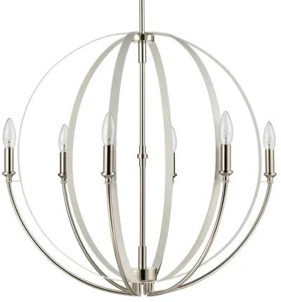 Rotunde 26'' Wide 6-Light White Chandelier