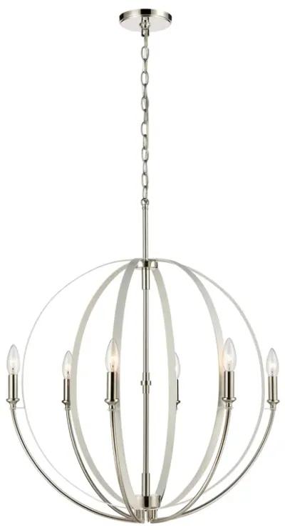 Rotunde 26'' Wide 6-Light White Chandelier