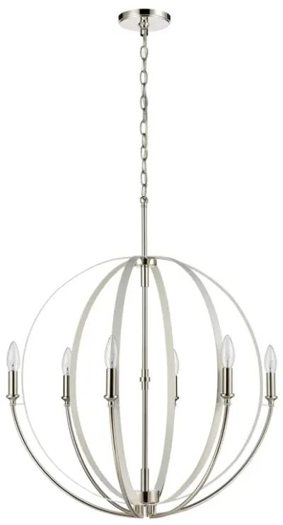 Rotunde 26'' Wide 6-Light White Chandelier