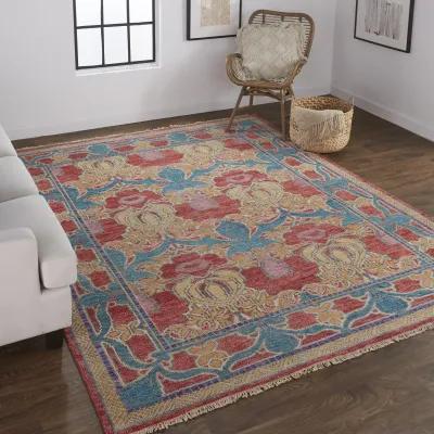 Beall 6633F Blue/Red/Yellow 5'6" x 8'6" Rug