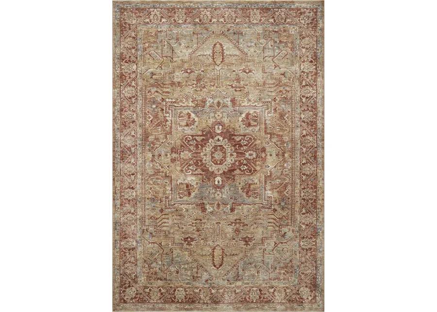 Gaia GAA01 Gold/Brick 6'7" x 9'10" Rug