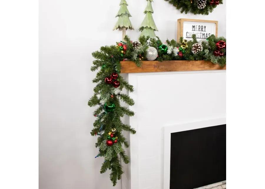 9' x 12" Pre-Lit Canadian Pine Artificial Christmas Garland  Multicolor Lights