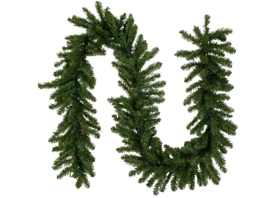 9' x 12" Pre-Lit Canadian Pine Artificial Christmas Garland  Multicolor Lights