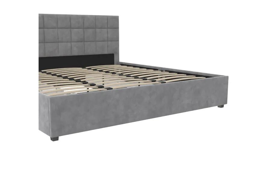 CosmoLiving Serena Upholstered Bed with Drawers, Bedroom Storage