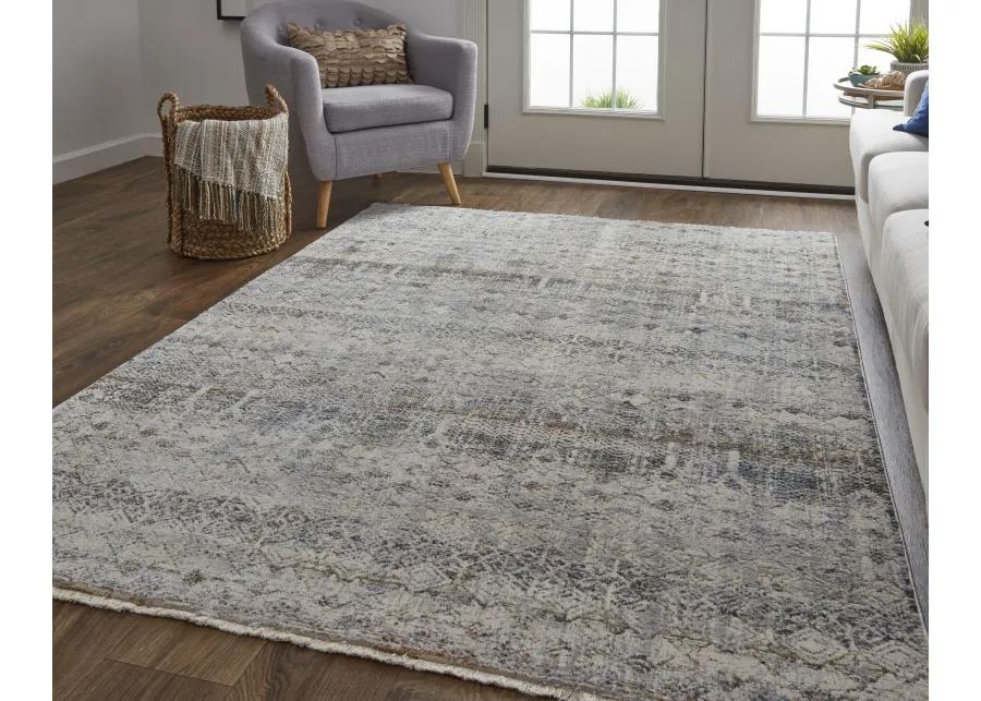 Kaia 39GLF Tan/Ivory/Blue 2' x 3' Rug