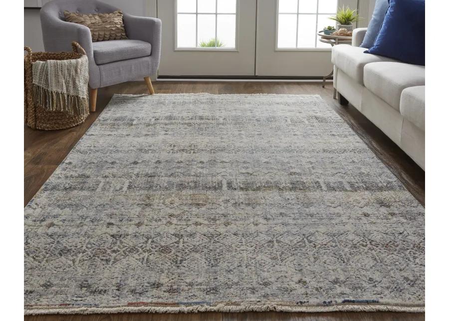 Kaia 39GLF Tan/Ivory/Blue 2' x 3' Rug