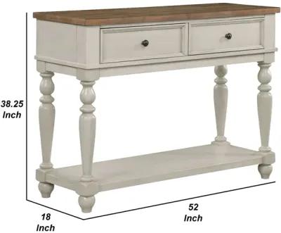 Katherine 52 Inch Console Sideboard Buffet, White - Benzara