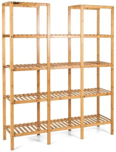 Multifunctional Bamboo Shelf Flower Plant Display Stand