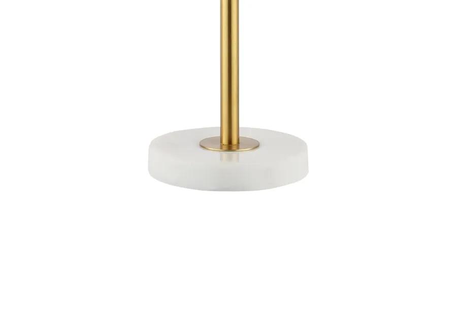 Amelie 28" 2-Light Coastal Vintage Iron LED Table Lamp, Brass Gold/White