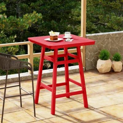 WestinTrends Square Outdoor Patio Bistro Bar Table With Umbrella Hole