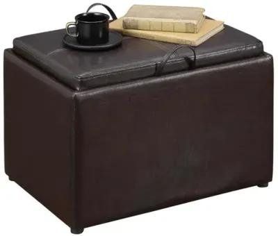 Convience Concept, Inc. Designs4Comfort Accent Storage Ottoman with Reversible Tray Espresso Faux Leather