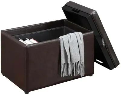 Convience Concept, Inc. Designs4Comfort Accent Storage Ottoman with Reversible Tray Espresso Faux Leather