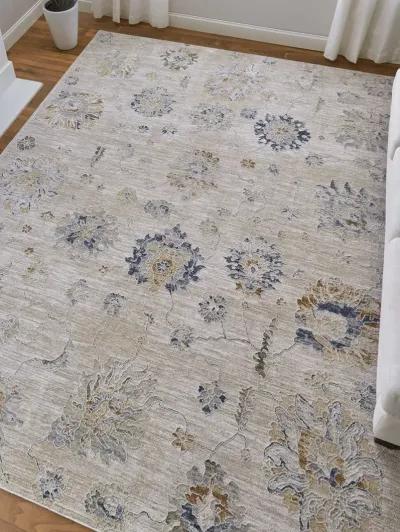 Pasha 39M9F 6'7" x 9'6" Taupe/Ivory/Blue Rug