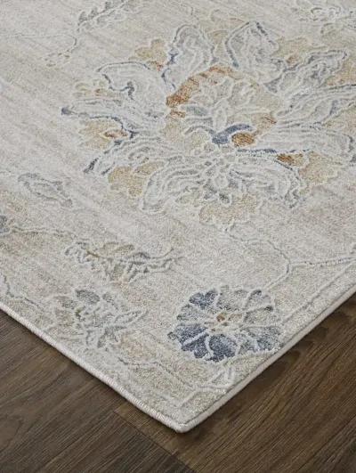 Pasha 39M9F 6'7" x 9'6" Taupe/Ivory/Blue Rug