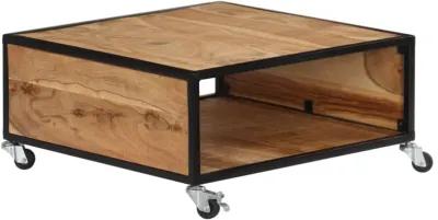 vidaXL Coffee Table 27.5"x27.5"x12.5" Solid Acacia Wood