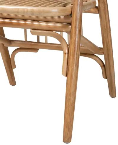 Bali & Pari Cyntia Modern Bohemian Natural Brown Rattan Dining Chair