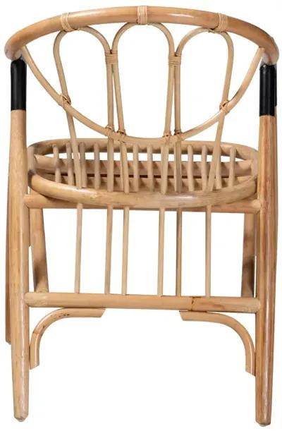 Bali & Pari Cyntia Modern Bohemian Natural Brown Rattan Dining Chair