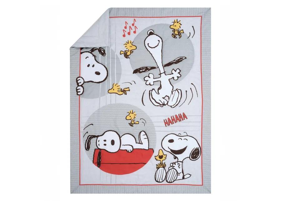 Bedtime Originals Snoopy Love 4-Piece Toddler Bedding Set - Gray/Red/White