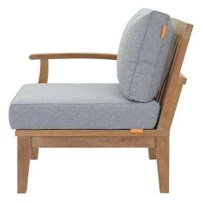 Modway - Marina Outdoor Patio Teak Left-Facing Sofa Natural Gray