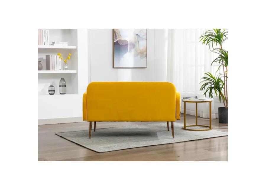 Velvet Sofa, Accent Sofa. Loveseat Sofa With Metal Feet