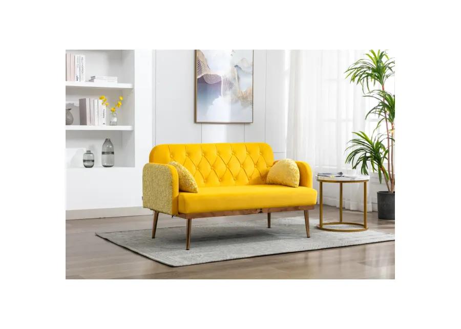 Velvet Sofa, Accent Sofa. Loveseat Sofa With Metal Feet