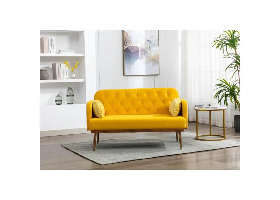 Velvet Sofa, Accent Sofa. Loveseat Sofa With Metal Feet