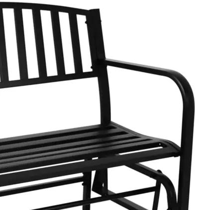 Sunnydaze 2-Person Steel Outdoor Glider Garden Bench - Black