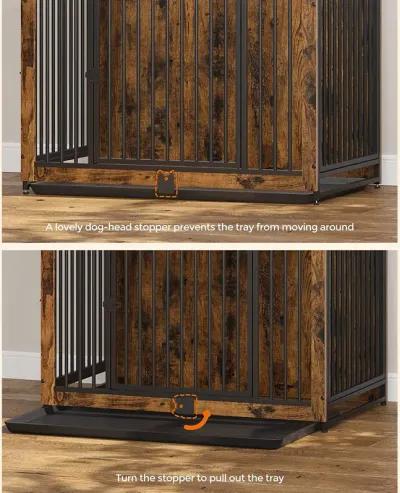 Modern Dog Crate Furniture - Stylish End Table and Pet Enclosure in One