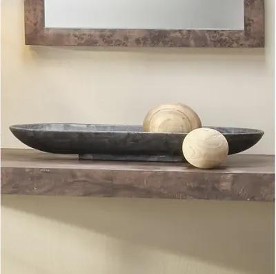 Long Oval Grey Marble Bowl