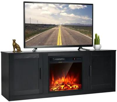 58 Inch TV Stand with 1500W Faux Fireplace for TVs up to 65 Inch