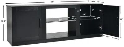 58 Inch TV Stand with 1500W Faux Fireplace for TVs up to 65 Inch