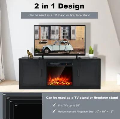 58 Inch TV Stand with 1500W Faux Fireplace for TVs up to 65 Inch